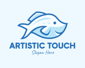 Blue Trout Fish logo design