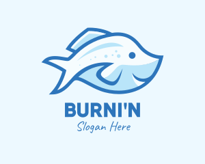 Blue Trout Fish logo design