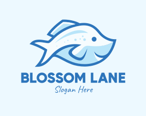 Blue Trout Fish logo design