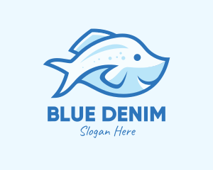 Blue Trout Fish logo design