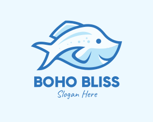 Blue Trout Fish logo design