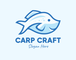 Blue Trout Fish logo design