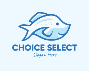 Blue Trout Fish logo design