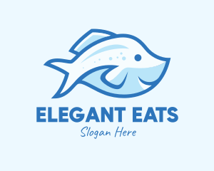 Blue Trout Fish logo design