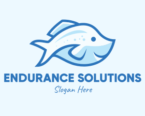 Blue Trout Fish logo design