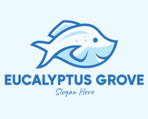 Blue Trout Fish logo design