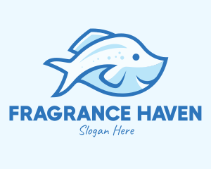 Blue Trout Fish logo design