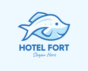 Blue Trout Fish logo design