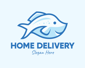 Blue Trout Fish logo design