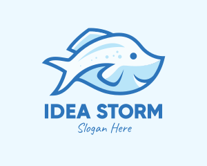 Blue Trout Fish logo design