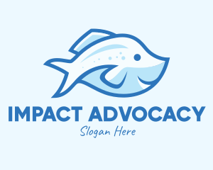 Blue Trout Fish logo design