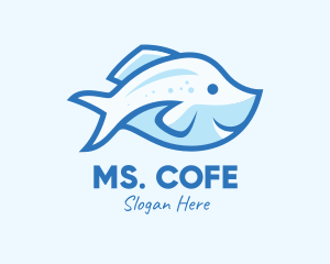 Blue Trout Fish logo design