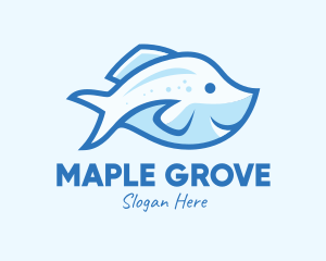 Blue Trout Fish logo design