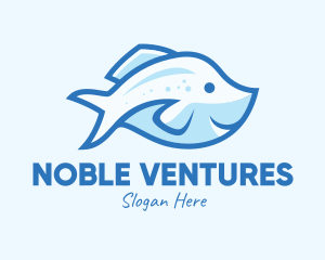 Blue Trout Fish logo design