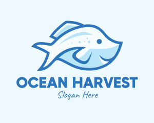 Blue Trout Fish logo design