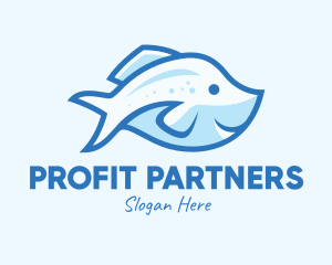 Blue Trout Fish logo design