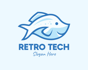 Blue Trout Fish logo design