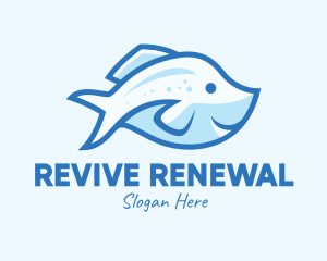 Blue Trout Fish logo design