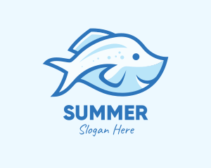 Blue Trout Fish logo design