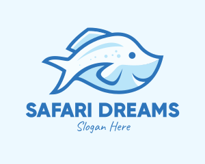 Blue Trout Fish logo design