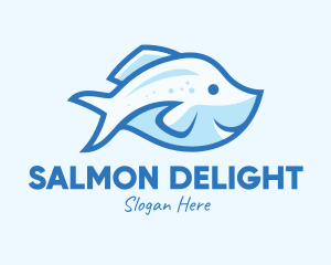 Salmon - Blue Trout Fish logo design