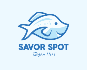 Blue Trout Fish logo design