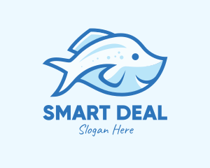 Blue Trout Fish logo design