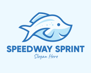 Blue Trout Fish logo design