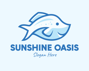 Blue Trout Fish logo design