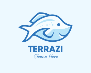 Blue Trout Fish logo design