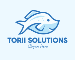 Blue Trout Fish logo design