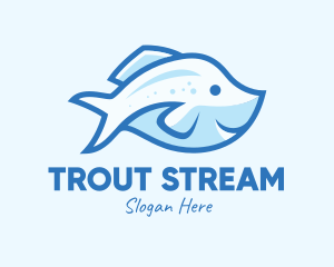 Trout - Blue Trout Fish logo design