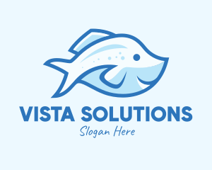 Blue Trout Fish logo design