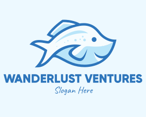 Blue Trout Fish logo design