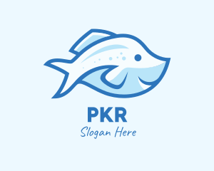 Blue Trout Fish logo design