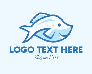 Aquatic - Blue Trout Fish logo design