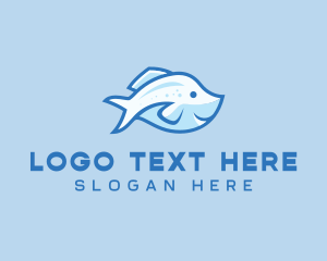 Blue Trout Fish logo design