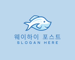 Blue Trout Fish logo design