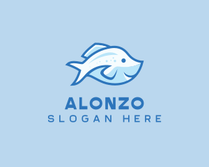 Blue Trout Fish logo design