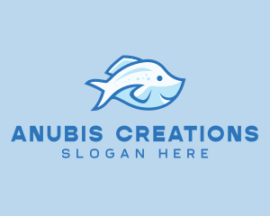 Blue Trout Fish logo design