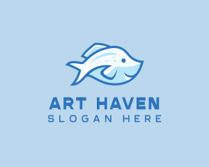 Blue Trout Fish logo design