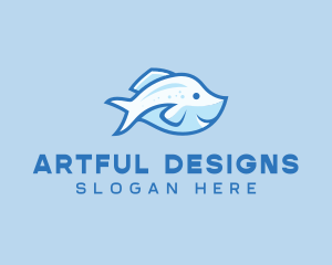 Blue Trout Fish logo design