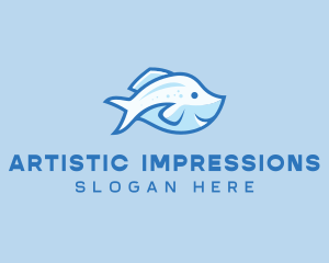 Blue Trout Fish logo design