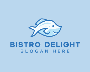 Blue Trout Fish logo design