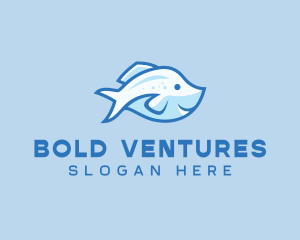 Blue Trout Fish logo design