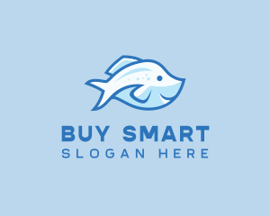 Blue Trout Fish logo design