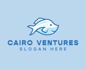 Blue Trout Fish logo design