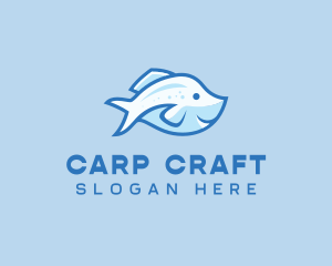 Blue Trout Fish logo design