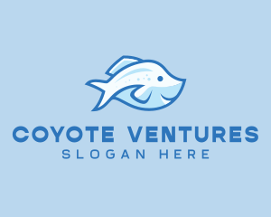 Blue Trout Fish logo design