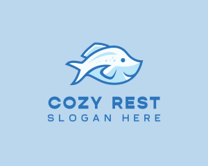 Blue Trout Fish logo design